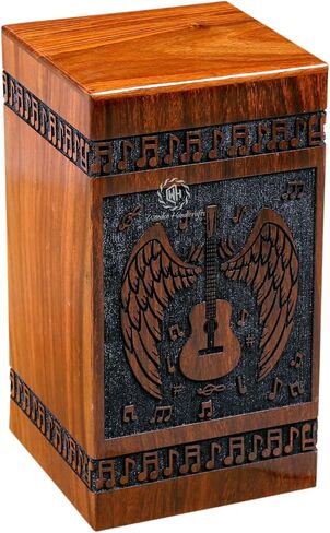 WCH Wooden Cremation Urns for Human Ashes-Keepsake Urn-Wood urns-Burial Urns for Columbarium-Funeral Memorial Urns Box-Handmade Urns for Loved Ones- (K(5x3) 20 Cu/in Inches) in Saudi Arabia