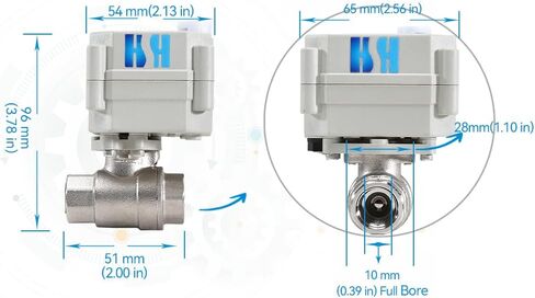 3/8" DN10 2 Way 12VDC 9-24VAC/DC NPT Stainless Steel 304 Three Wires Control On/Off Electrical Motorized Ball Valve in Kuwait