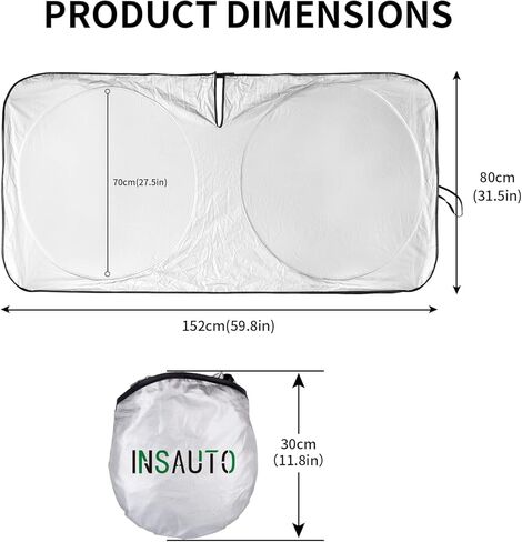INSAUTO for Civic 2024 Windshield Sun Shade Sunshade Protector Custom Fit for Honda Civic 2022 2023 Windshield Cover Sun Visor Foldable Front Window Shield Block UV Ray Reflector Cool Car Accessories in Saudi Arabia