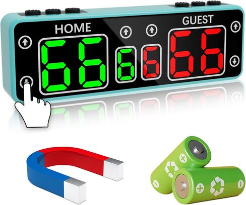 GAN XIN Cornhole Scoreboard,Battery Powered Ping Pong Score Keeper with Touchscreen Button&Top Button,LED Digital Electronic Scoreboard with Buzzer,Shuffleboard/Indoor Games & Sports(GREEN) in Saudi Arabia