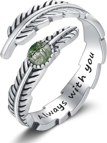 Turquoise Feather Ring 925 Sterling Silver Adjustable Ring Western Thumb Rings Vintage Jewelry Gifts for Women in Saudi Arabia