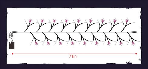 ضوء ديكور للهالوين على شكل خفاش عنكبوت للهالوين، ضوء راتان، شجرة محاكاة LED - أرجواني in Kuwait