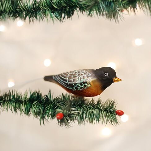 Old World Christmas Ornaments: Bird Watcher Collection Glass Blown Ornaments for Christmas Tree,Bright Blue Jay in Saudi Arabia