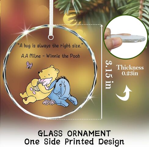 Winnie the Pooh Gifts, Thank You Gifts, Appreciation Gifts, Graduation Goodbye Gifts, Appreciation Crystal Ornament, Graduation Farewell Gifts for College Students Girls Boys, Christmas Glass Ornament in Saudi Arabia