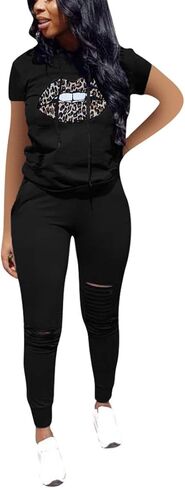 Nimsruc قطعتين ملابس للنساء الصيف ملابس نسائية غير رسمية مجموعات عداء ببطء مجموعة بدل رياضية ضيقة رياضية أسود XXL in Kuwait