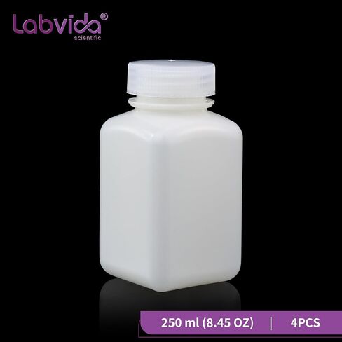 زجاجة كاشف مربعة HDPE زجاجة بلاستيكية ذات فم واسع، قطعتان من حاوية تخزين محكمة الغلق بسعة 500 مل للمختبرات والفصول الدراسية أو التخزين في المنزل، LVAM002 in Saudi Arabia