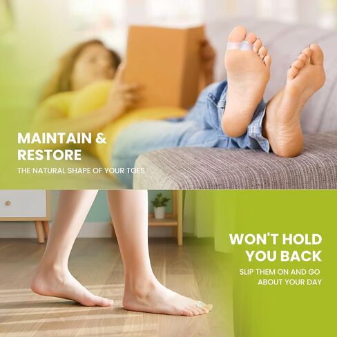 Toe Separators Bunion Corrector - 8 Pack Big Toe Spacers with 2 Loops, Suitable for Bunion and Overlapping Toes, Reduce Foot Pain(White) in Saudi Arabia