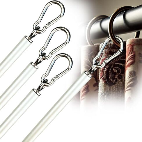 46 inch (4 Pack) Pearl White Iron Curtain Pull Wand - Strong Drapery Pull Rod - Versatile Curtain Wand - Curtain Pull Rod - Metal Drapery Wand (46in WW 4pk) in Saudi Arabia
