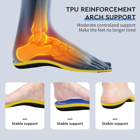Plantar Fasciitis high Arch Support Insoles for Men and Women Pain Relief Correction Insoles to Relieve Flat feet, Foot Pain Suitable for Long-Term Standing and Exercise (S（men6-7.5）（women7-8.5）) in Saudi Arabia