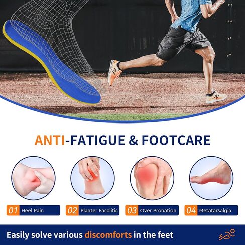 Plantar Fasciitis high Arch Support Insoles for Men and Women Pain Relief Correction Insoles to Relieve Flat feet, Foot Pain Suitable for Long-Term Standing and Exercise (S（men6-7.5）（women7-8.5）) in Saudi Arabia