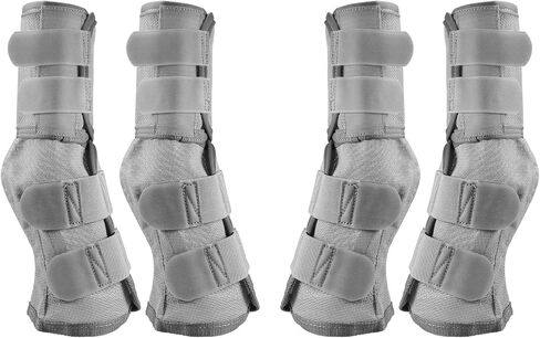 Asooll Gray Horse Fly Boots مجموعة من 4، أحذية Fly Boots حماية طماق الحصان تقلل من الدوس، والإجهاد الحافر، وتعب الساق، ودعم التدريب على التحمل والأداء in Kuwait