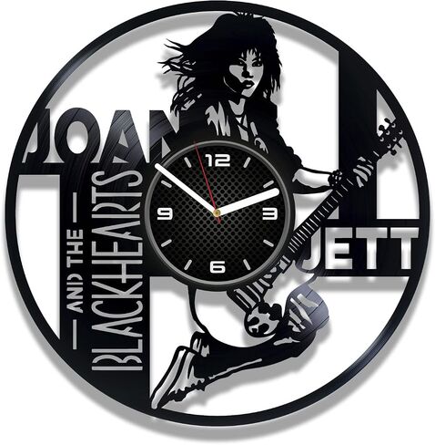 Kovides Vinyl Record Wall Clock Compatible with Joan Jett Themed I Hate Myself for Loving You Wall Decor Gift for Boy in Saudi Arabia