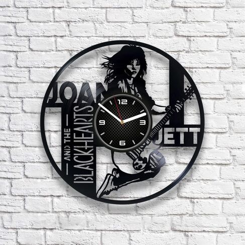 Kovides Vinyl Record Wall Clock Compatible with Joan Jett Themed I Hate Myself for Loving You Wall Decor Gift for Boy in Saudi Arabia