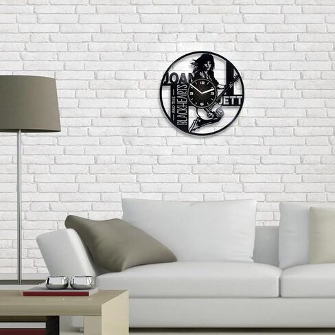 Kovides Vinyl Record Wall Clock Compatible with Joan Jett Themed I Hate Myself for Loving You Wall Decor Gift for Boy in Saudi Arabia