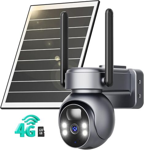 LIWAN 4G LTE Cellular Security Camera Wireless Outdoor (includes SIM Card), Solar Powered No WiFi Camera for Home, 360° Full Cover,2K HD Color Night Vision, PIR Motion & Siren Alerts in Saudi Arabia