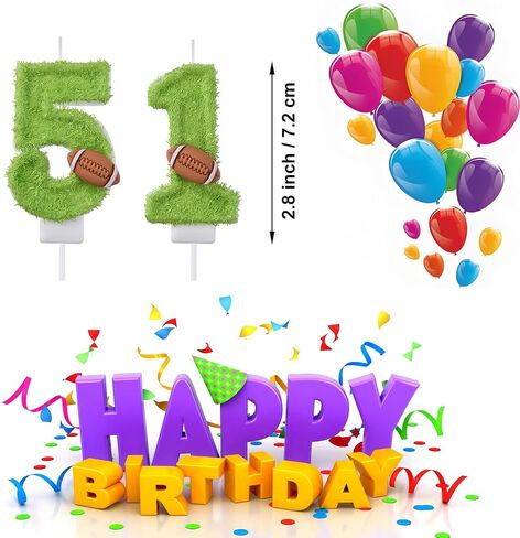 51 شمعة عيد ميلاد، شموع الكيك رقم 51، شموع عيد ميلاد سعيد فضية رقم 51 شموع لتزيين الكيك للرجال والنساء in Saudi Arabia