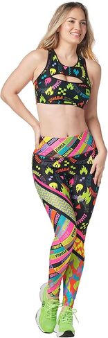 حمالة صدر رياضية نسائية مطبوعة بفتحة مفتاح من ZUMBA، بلوزة رياضية للتمرين للنساء in Kuwait