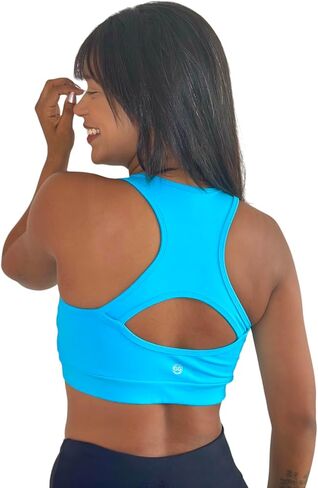 حمالة صدر رياضية للنساء من Racerback - دعم مبطن بدون خياطة عالي التأثير لليوجا والتمارين الرياضية واللياقة البدنية in Saudi Arabia