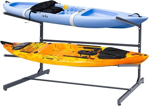 Kayak Storage Rack, SUP Outdoor Storage Rack Heavy Duty Adjustable Weatherproof Freestanding Racks for Garage, Storage Rack for Kayak, Canoe, Surfboard & Paddleboard (4 Levels) in Saudi Arabia