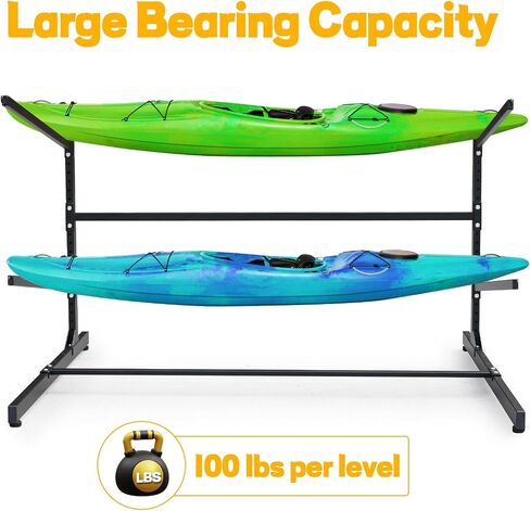 Kayak Storage Rack, SUP Outdoor Storage Rack Heavy Duty Adjustable Weatherproof Freestanding Racks for Garage, Storage Rack for Kayak, Canoe, Surfboard & Paddleboard (4 Levels) in Saudi Arabia