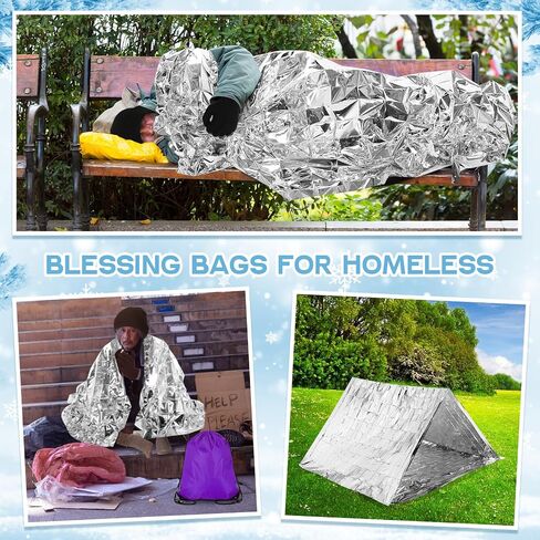 60 Pcs Homeless Care Package Supplies Winter Beanie Gloves Sock Drawstring Bags Emergency Blankets for Men Women in Saudi Arabia