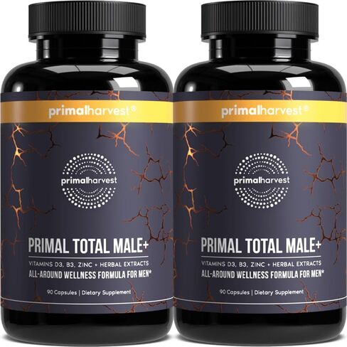 Primal Harvest 2 Pack, Primal Total Male Natural Tribulus Terrestris, Fenugreek, Korean Ginseng, Maca Root Horny Goat Weed for Men Booster, Max Boost 90 Capsules in Saudi Arabia