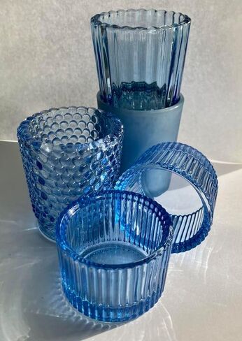 4ps 4 Colors Small Glass Candle Holder Tealight Candle Holders Vintage Candle Votive Boho Decor Modern Home Decor Winter Decorations Indoor in Saudi Arabia