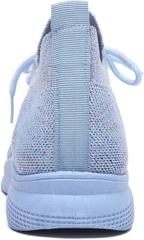 Bernal Women Sparkle Walking Tennis Shoes Casual Lace-Up Non Slip Breathable Mesh Working Sneakers Gym Workout Shoes in Kuwait