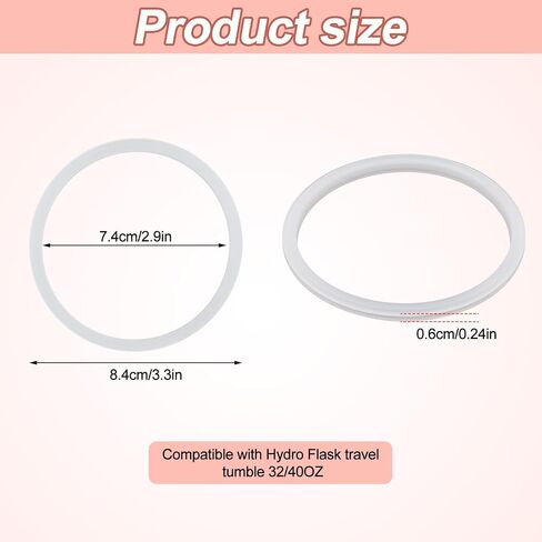 3pcs Water Bottle Gasket, Hydroflask Water Bottle Seal Ring Replacement Gasket Replacement Parts for Hydro Flask Travel Tumble 32/40OZ Accessories (White) in Saudi Arabia