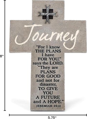 تمثال متقاطع من الحجر المصبوب باللون الرمادي الرخامي بطول 20.32 سم من Future and Hope Journey in Kuwait