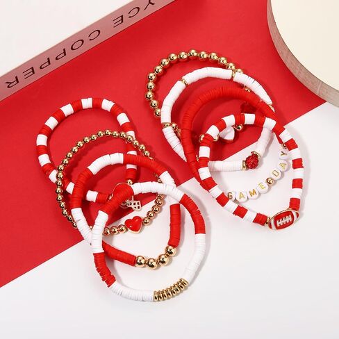 CEALXHENY Heishi Bracelets for Women Clay Beaded Stretch Bracelets Stackable Friendship Bracelet Set Summer Beach Accessories Outfits Jewelry Gifts in Saudi Arabia