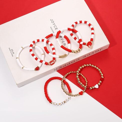 CEALXHENY Heishi Bracelets for Women Clay Beaded Stretch Bracelets Stackable Friendship Bracelet Set Summer Beach Accessories Outfits Jewelry Gifts in Saudi Arabia