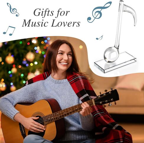Yaomiao 5'' Crystal Eighth Note, Music Trophy Music Note Decor Musical Figurines Collectibles Glass Musical Sculpture Statue Table Centerpiece Crafts Music Gifts Souvenirs in Saudi Arabia
