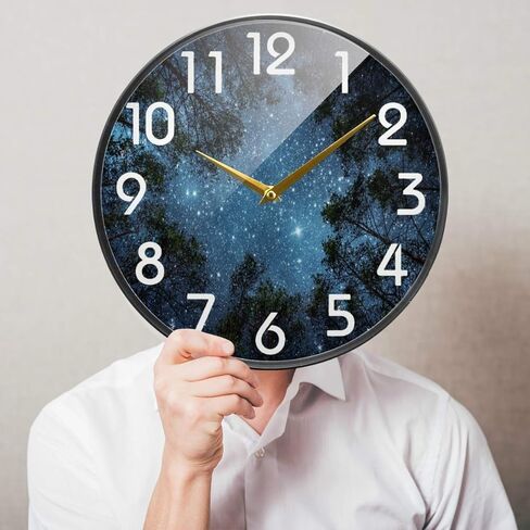 Naanle Vintage Aged American Police Flag Print Round Wall Clock, 9.5 Inch Silent Battery Operated Quartz Analog Quiet Desk Clock for Home,Office,School in Kuwait