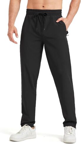 Zylioo 32 34 Inseam Mens Tall Sweatpants,Mens Sweatpants Open Bottom with Pockets,Casual Pants for Tall Men,Work,Runing Black in Saudi Arabia