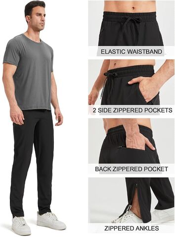 Zylioo 32 34 Inseam Mens Tall Sweatpants,Mens Sweatpants Open Bottom with Pockets,Casual Pants for Tall Men,Work,Runing Black in Saudi Arabia