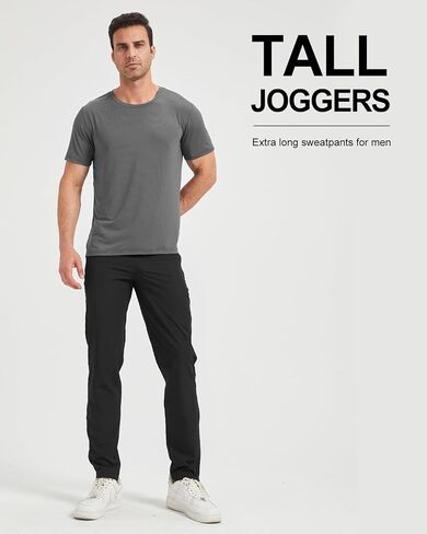 Zylioo 32 34 Inseam Mens Tall Sweatpants,Mens Sweatpants Open Bottom with Pockets,Casual Pants for Tall Men,Work,Runing Black in Saudi Arabia