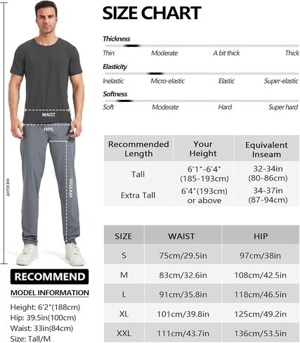 Zylioo 32 34 Inseam Mens Tall Sweatpants,Mens Sweatpants Open Bottom with Pockets,Casual Pants for Tall Men,Work,Runing Black in Saudi Arabia