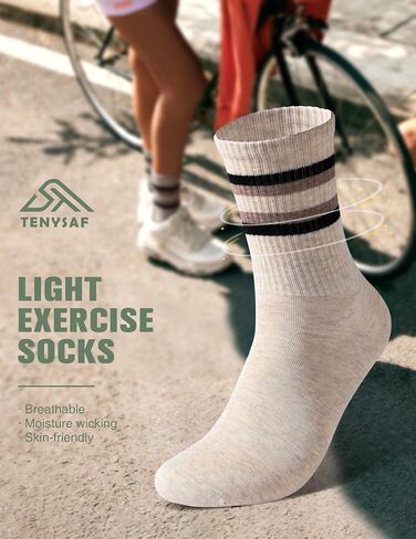 Crew Running Socks for Men: Lightweight Athletic Cotton Socks,4 Pairs Sport Light Exercise Everyday Youth Socks in Saudi Arabia