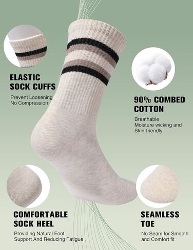 Crew Running Socks for Men: Lightweight Athletic Cotton Socks,4 Pairs Sport Light Exercise Everyday Youth Socks in Saudi Arabia