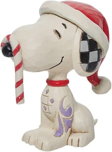 Enesco Jim Shore Peanuts Snoopy Glitter Candy Cane Mini Figurine in Saudi Arabia