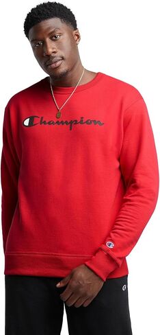 سويت شيرت رياضي كلاسيكي للرجال من Champion، (مجموعة 2024) أحمر نشط، مقاس متوسط ​​أمريكي in Saudi Arabia