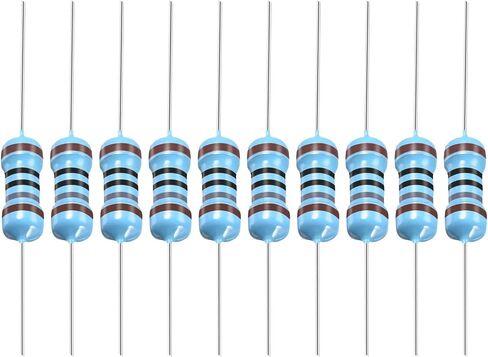 YOKIVE 50 PCS Metal Film Resistors, 750 Ohm Resistor with 1/2W 1% Tolerance, Lead, Good for DIY Electronic Projects (5 Color Bands, 9±1mm) in Saudi Arabia