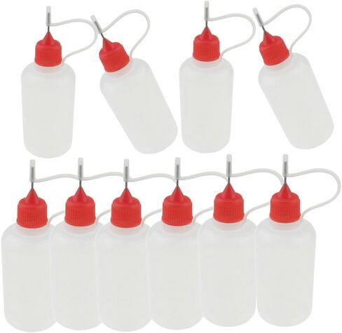 Plastic Dropper Bottle, 50ML Empty Squeezable Clear Liquid Drop Bottles with Childproof Cap, for Solvents, Essence(10PCS, Needle Cap) in Saudi Arabia