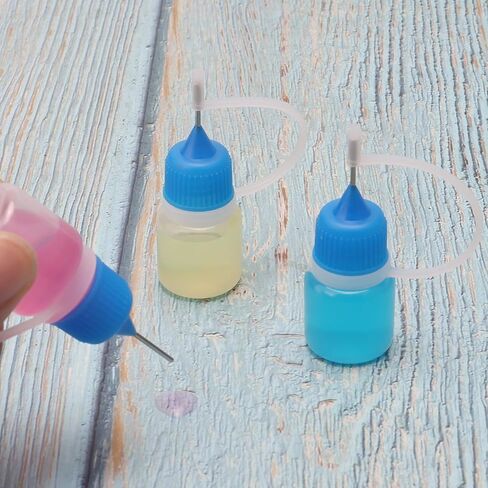 Plastic Dropper Bottle, 50ML Empty Squeezable Clear Liquid Drop Bottles with Childproof Cap, for Solvents, Essence(10PCS, Needle Cap) in Saudi Arabia