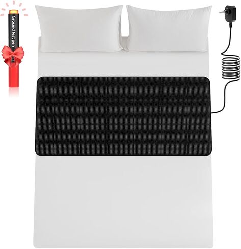 Grounding Mat for Bed, VOREEK Earth Mat Grounding Pad-Enjoy Grounded Effect at Home Especially During Sleep, (Queen 27""x60"") Grounding Kit, Grounding Cord Included, Black in Saudi Arabia