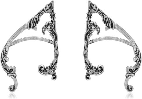 1 Pair Elven Ear Cuffs Wrap Earring Vintage Elf Clip on Cartilage Climber Crawler Earrings for Women Retro Statement Costume Cosplay Accessories Jewelry in Saudi Arabia