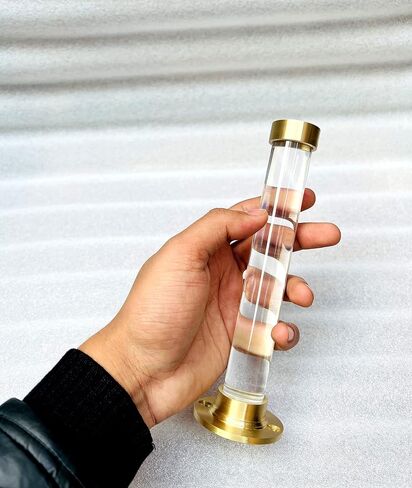 Brushed Brass & Lucite Projection Hook, Heavy-Duty, Rustproof Wall Mount Adhesive Hanging Hook for Bedroom, Bathroom & Kitchen, Multipurpose Accessory for Modern Homes, 18.3x5.5x5.5cm in Saudi Arabia