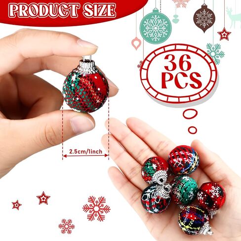 36 Pieces Christmas Ornaments Mini Christmas Ornaments Ball Christmas Ball 1 inch Mini Ornaments Party Decorations Miniature Balls for Wedding Party Holiday Decorations(Classic Style) in Saudi Arabia