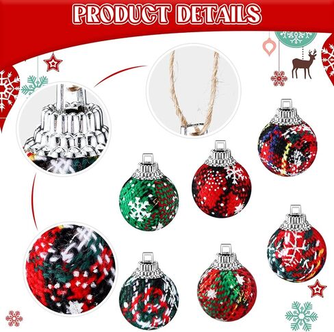 36 Pieces Christmas Ornaments Mini Christmas Ornaments Ball Christmas Ball 1 inch Mini Ornaments Party Decorations Miniature Balls for Wedding Party Holiday Decorations(Classic Style) in Saudi Arabia